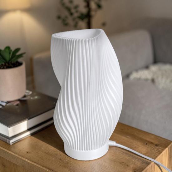 Night Light 3D Printed Pleated Decorative Lamp for Bedside USB Table Lamp for Bedroom Modern Ambient Room Decor