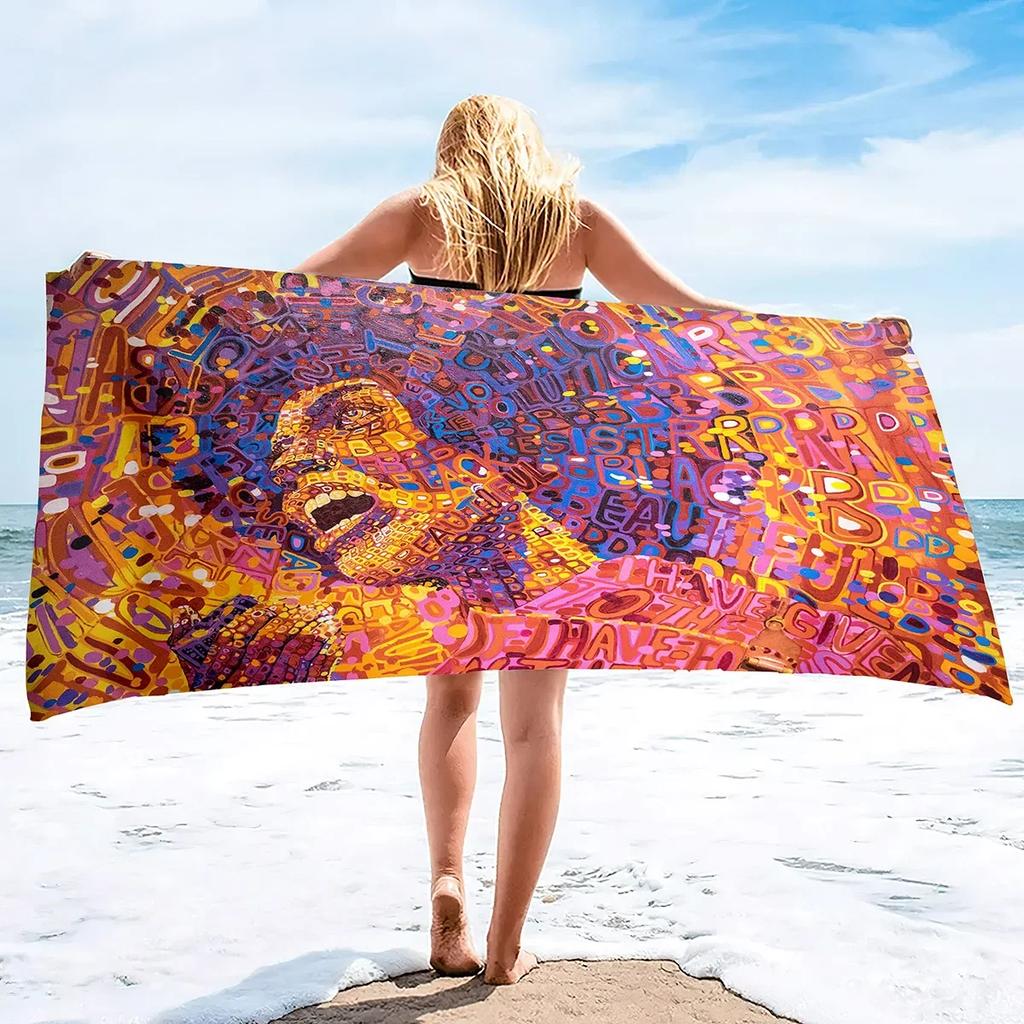 Oil Paintings Super Soft Plush Beach Bath Pool Towel Pool Towel Oversized Lightweight Sand Free Quick Dry Plush Beach Towel