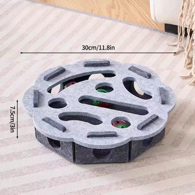 Interactive Cat Toys with Maze Tunnel Durable Felt Cat Puzzle Digging Toy for Indoor Exercise Toy with Bell Ball Pet Supplies