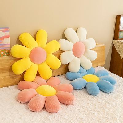 Almohada Pequeña de Margarita Cojín de Cintura Cojín de Asiento de Sofá Cojín de Silla de Flores Cojín para Ventana Mirador de Dormitorio Cojín para Silla de Oficina