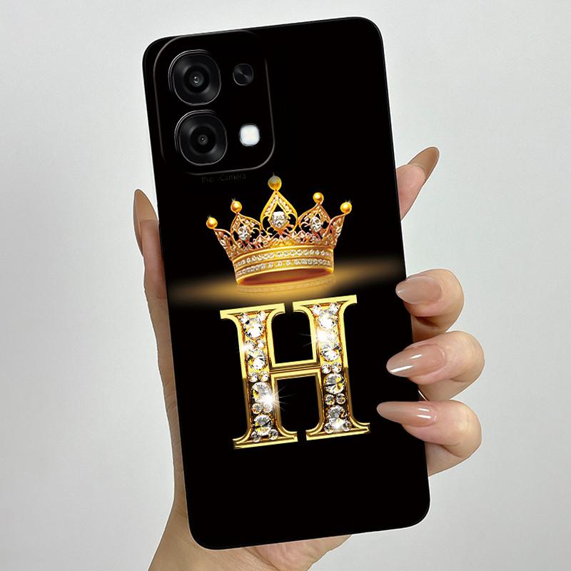 For Oppo A6 Pro 2025 Fashion Initial Letter Couple Phone Case for Oppo A6 Pro A6Pro 4G 5G Soft Silicone TPU Lens Protective Case