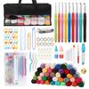 Ergonomic Crochet Hook and Knitting Accessories for Beginner Knitting Includes 40 Color Crochet Yarn and Knitting Bag