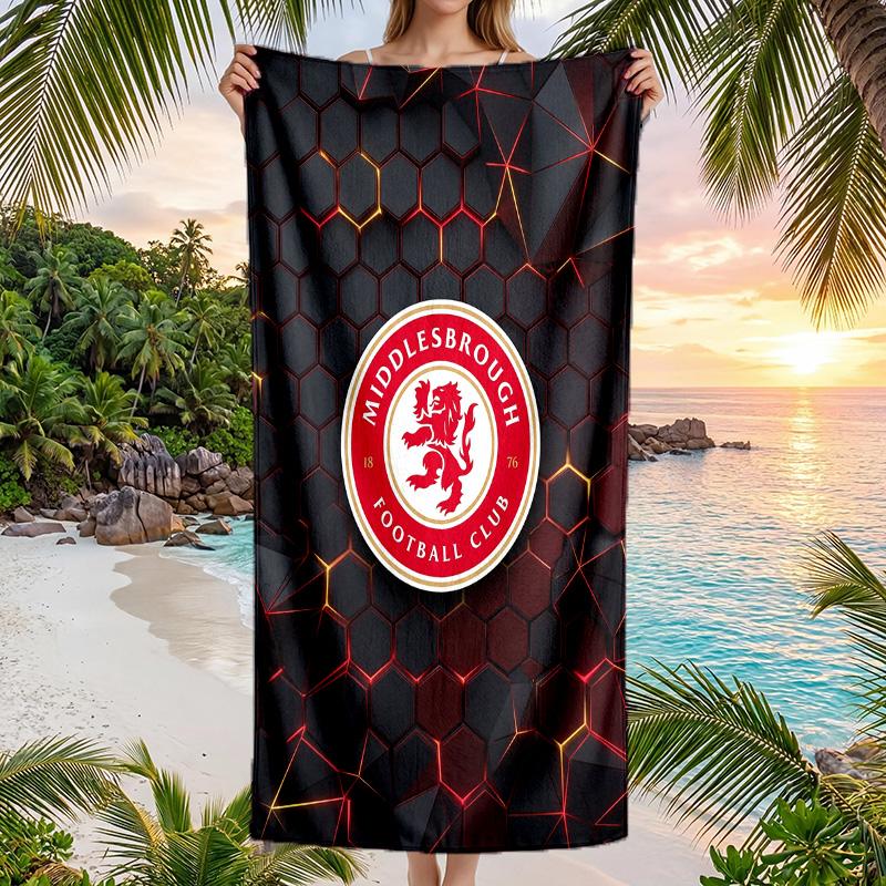 Stampa Middlesbrough FC Asciugamano da Spiaggia Quick Dry Microfibra Assorbente Portatile da Viaggio Asciugamano per Nuoto