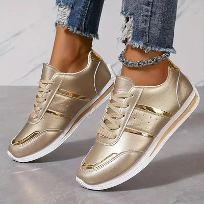 Fashion Casual Sneakers Flat Shoes Women Sneakers Waterproof Casual Shoes for Women Lightweight Luxury Leather Lace Up Breathable Shoes