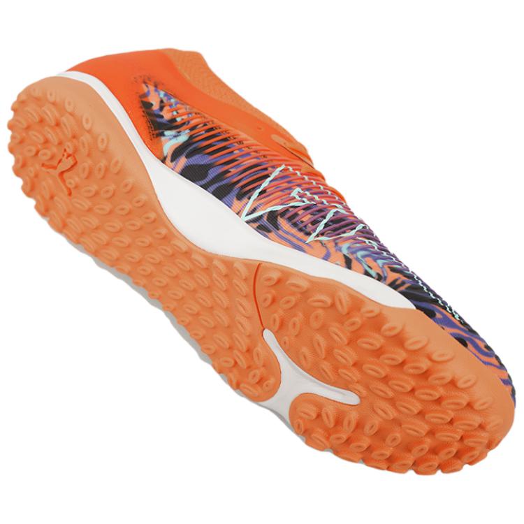New PUMA FUTURE 8 TT Rubber Broken Studs Artificial Ground Abrasion Resistant Coverage Soccer Shoes Men's Orange Black 108433-01