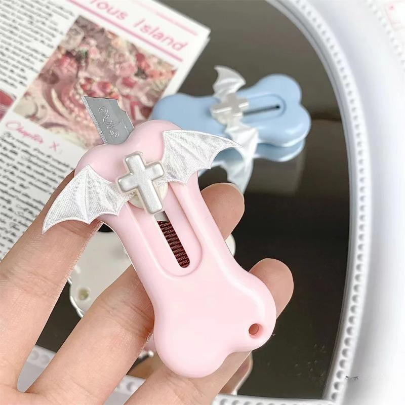 1 Piece Cute Y2K Style Box Cutter Kawaii Korean Wings Utility Knife  Portable Mini Creative Lovely Paper Cutter Student Supplies