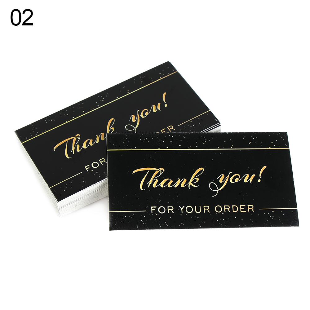 30/50PCS Black Gold Kraft Paper Cards Thank You For Your Order Card For Small Shop Gift Decoration Appreciate Card For Business
