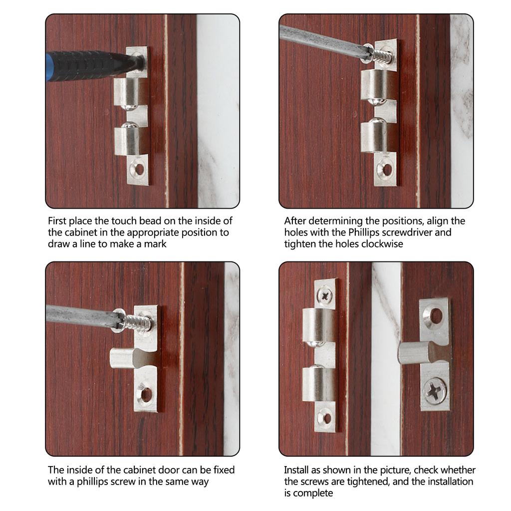 Adjustable Solid Brass Double Beads Tensioner Latches Accessory for Cabinet and Furniture Door Daily Use