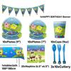 SpongeBob Birthday Party Disposable Tableware Set: Plates, Cups, Napkins, Cartoon Decorations for Girls