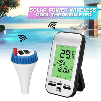 Waterproof Outside Sensor Wireless Swimming Pool Thermometer Water Temperature Detector Time Calendar LCD Display