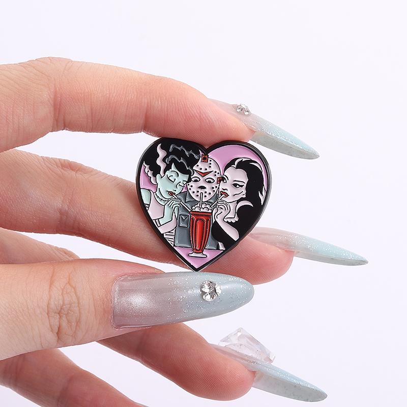 Insigne Emailate Personaje Horror Filme Broșe Personalizate Petrecere Halloween Insigne Rever Haine Bijuterii Gotice Cadou pentru Prieteni