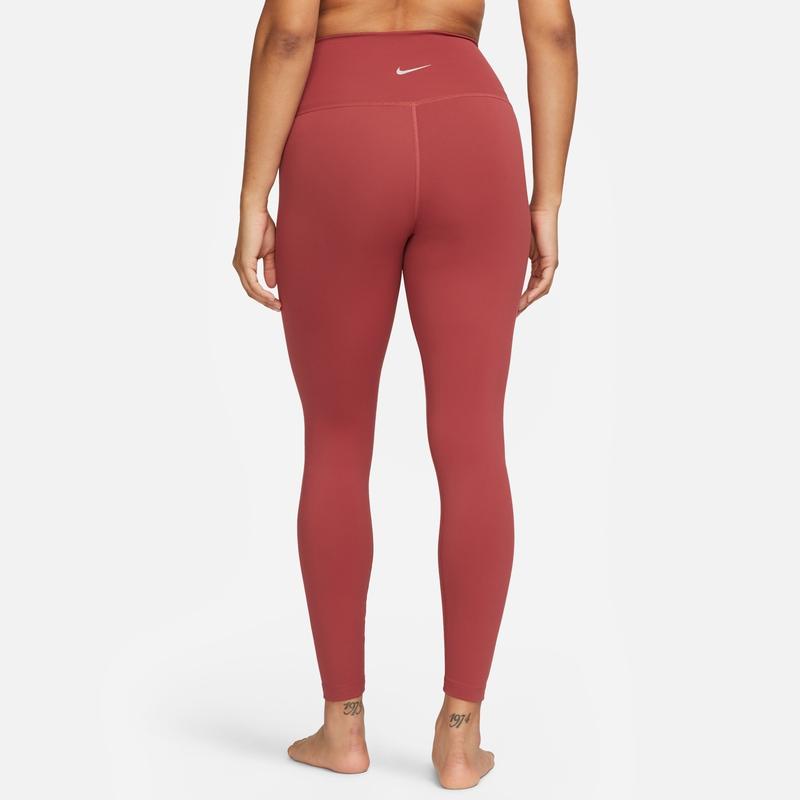 Nike Yoga Damska Seria Sportowa Szybkoschnące Spodnie Treningowe 7/8 z Wysokim Stanem Damskie Doły Czerwony Cedrowy DM7024-661