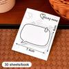 30sheets High-Aesthetic Removable Paper Student Cute Minimalist Speech Bubble Sticky Notes Reusable N-Stick Memo Pads Gift