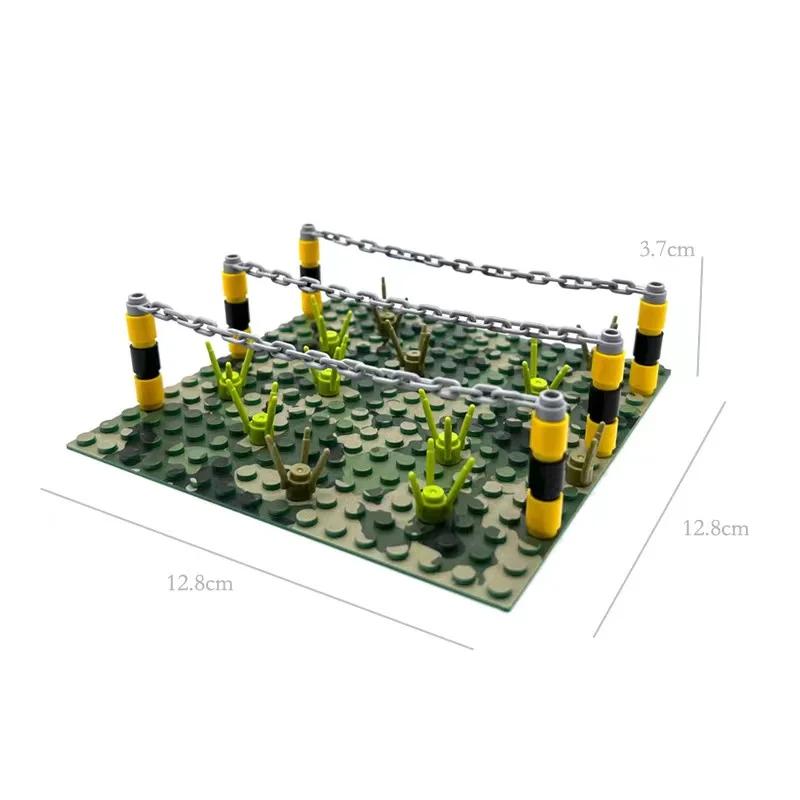 MOC Military Jungle Scene Command Battalion Model Building Blocks War Series Cannon/Sentry/Trench Assembled Kids Bricks Toy Gift