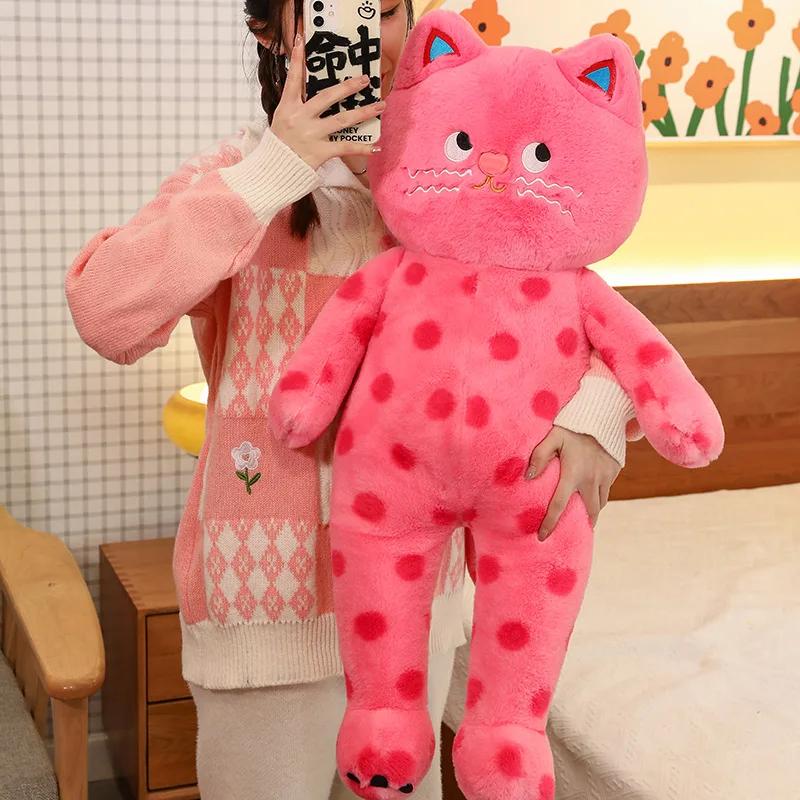 Cute Polka Dot Cat Plushie Doll Internet Famous Plush Toy Cat Doll Pillow Cushion For Girls Sleeping Gift Charming Skin-Friendly