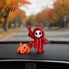 Exquisite Skull Model Mini Grim Reaper Statue, 3D Printed Pumpkin Figurine, Car Interior Accessory Cute Gothic Dashboard for Office Desk, Home