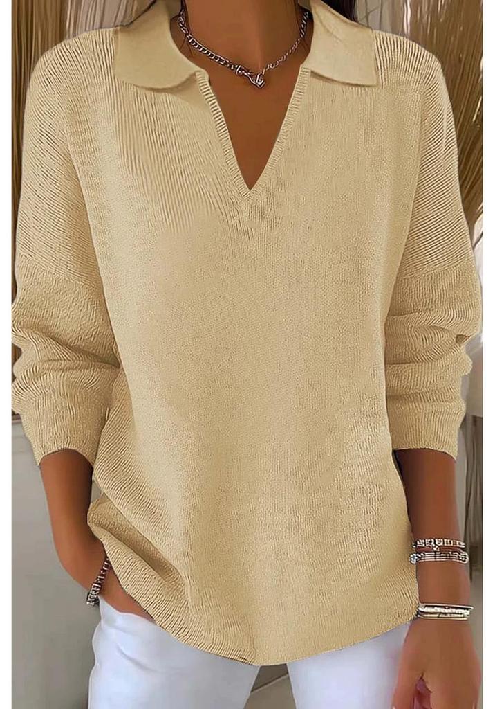 2026 Korean Retro Playful Slimming Lapel Knit Sweater - Versatile & Stylish