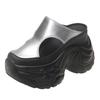 Fashion 10CM High Heels Slippers Round Toe Platform Flats Fabric Women Wedge Sandals Platform Wedge Flats Shoes Slip on Summer Sneakers