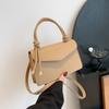Fashionable Pu Handheld Square Bag For Women In Trendy Black White Khaki Brown Colors