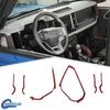 Center Console Handle Decoration Cover Trim For Ford Bronco 21+Red Carbon Fiber