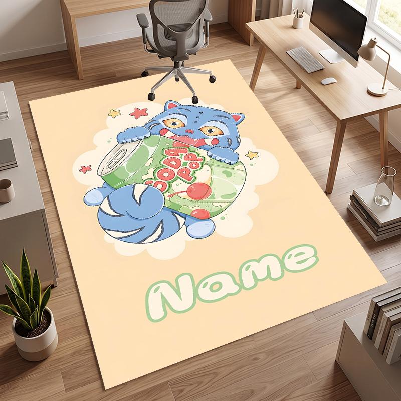 Derpy Tiger (5) Personalized name Office Carpet Stylish Decor for Living Room Bedroom Kitchen