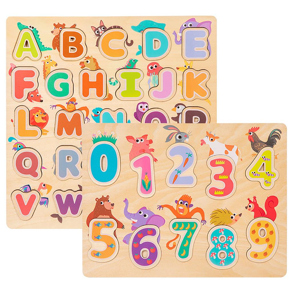 Early Childhood Education Capital Letter Matching Puzzle Baby Learning Digital Calculation Hand Grasping Puzzle Board Educational Toy