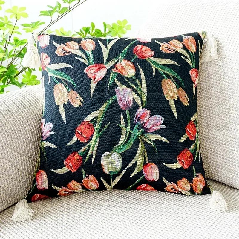 Flower Cushion Cover Bohemian Pillowcase Throw Pillow Customize Adult Children Personalized Name Birthday Gift