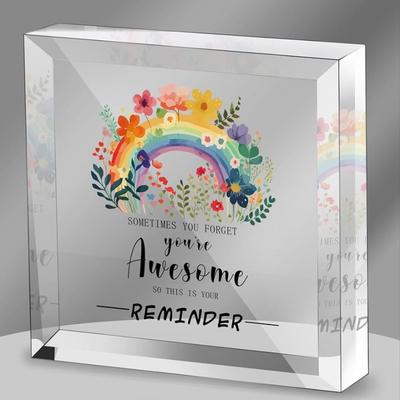 2D Flat "You Are Awesome" Acrylic Desk Sign, Encouragement Gift, Suitable for Wall Decoration, Porch, Room, Villa, Accents Home, Hallway, or Workplace