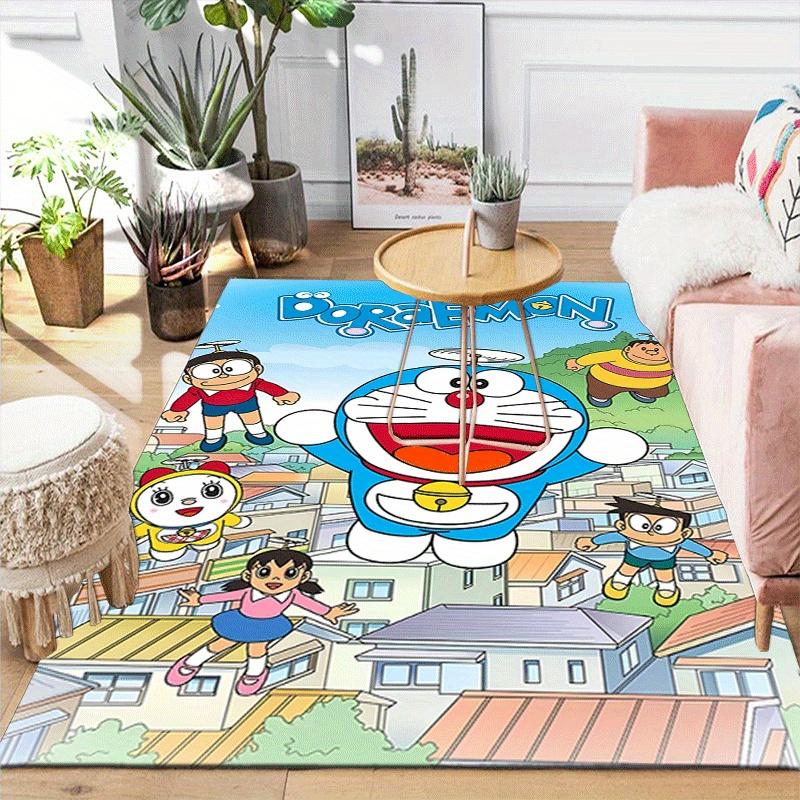 1pc Doraemon Pattern Area Rug, Anti slip Non Shedding Stain Resistant Carpet