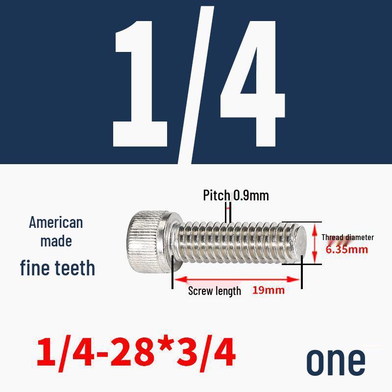 304 Stainless Steel Fine Thread Socket Head Cap Screw 10#-32, 1/4-20, 5/16-24