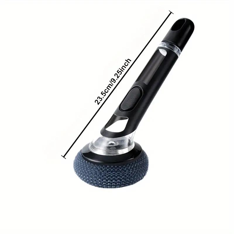 Escova de limpeza líquida recarregável, esponja de limpeza para tigela de cozinha, dispensador de cabo longo, ferramenta de limpeza com sabão para lavar louça