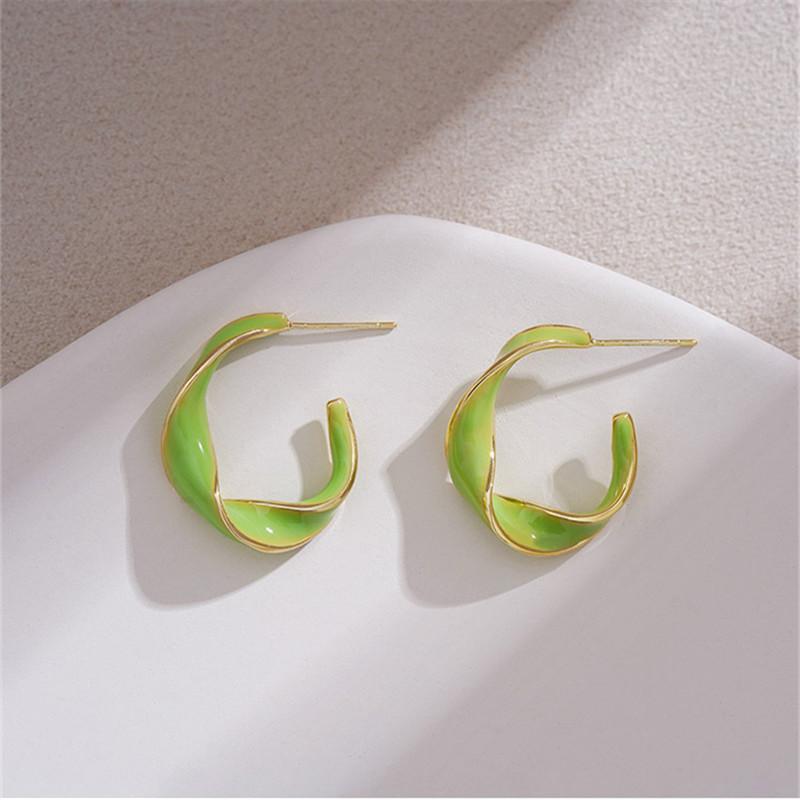 

New Fashion Trend Unique Design Elegant Sophisticated Vintage Twisted Metal Round Earrings High Zircon Party Favors for Women