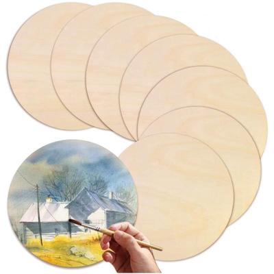 10 stuks Natuurlijke Onbewerkte Ronde Houtschijven Cirkels Schijven voor Doe-het-zelf Knutselen Kinderen Kerst Schilder Speelgoed Ornament Decoratie