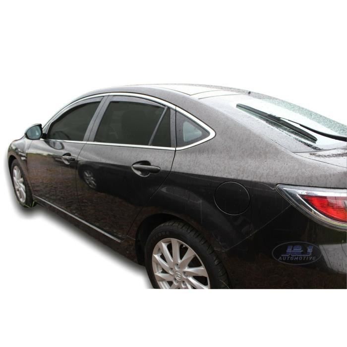 Déflecteurs d'air - J&amp;J AUTOMOTIVE - Mazda 6 2007-2012 - Fumé - Acrylique renforcé - Installation facile