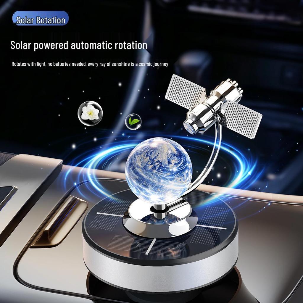 Solar-Powered Rotating Car Air Freshener Ornament