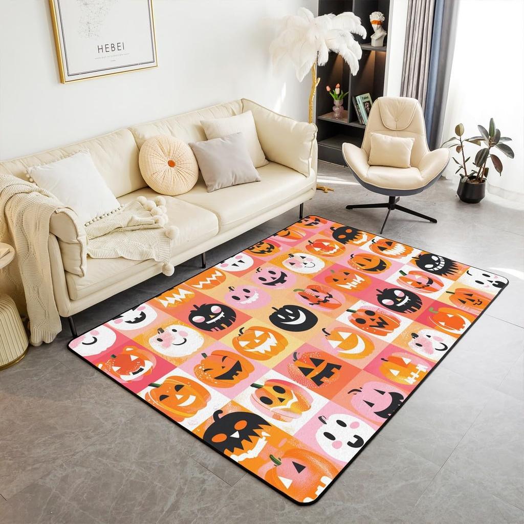 Erosebridal Moth Skull Moon Area Rug 4'11" X 3'3" Bohemian Stars Exotic Living Room Rugs Starry Sky Mysterious Decorative Carpet Black and W