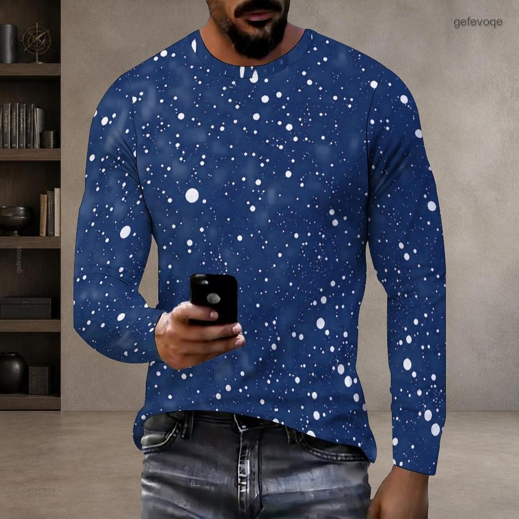 Men Plus Size Crew Neck Long Sleeve Shirt Black Gothic Skull And Wolf Graphic Top