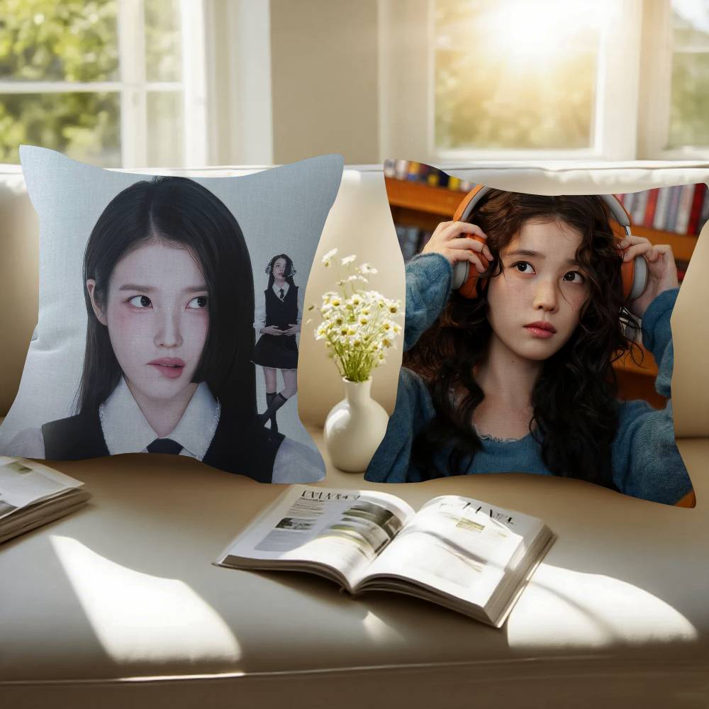 Pillowcase Toon Gift Cushion Cover Bedroom Home Sofa Chair Seat Decor Pillow Case Korean Singer Lee Ji Eun Iu