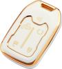 Key Fob Cover for GMC Chevy Sierra and Chevrolet Silverado Premium Soft TPU Full Cover Protection Key Fob Case Remote Key Holder 5 Buttons (A-Ivory)