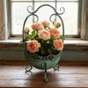 Unique Weathered Metal Flower Pot Container Balcony Vase With Artistic Lace Trim Suitable For Indoor And Outdoor bushes