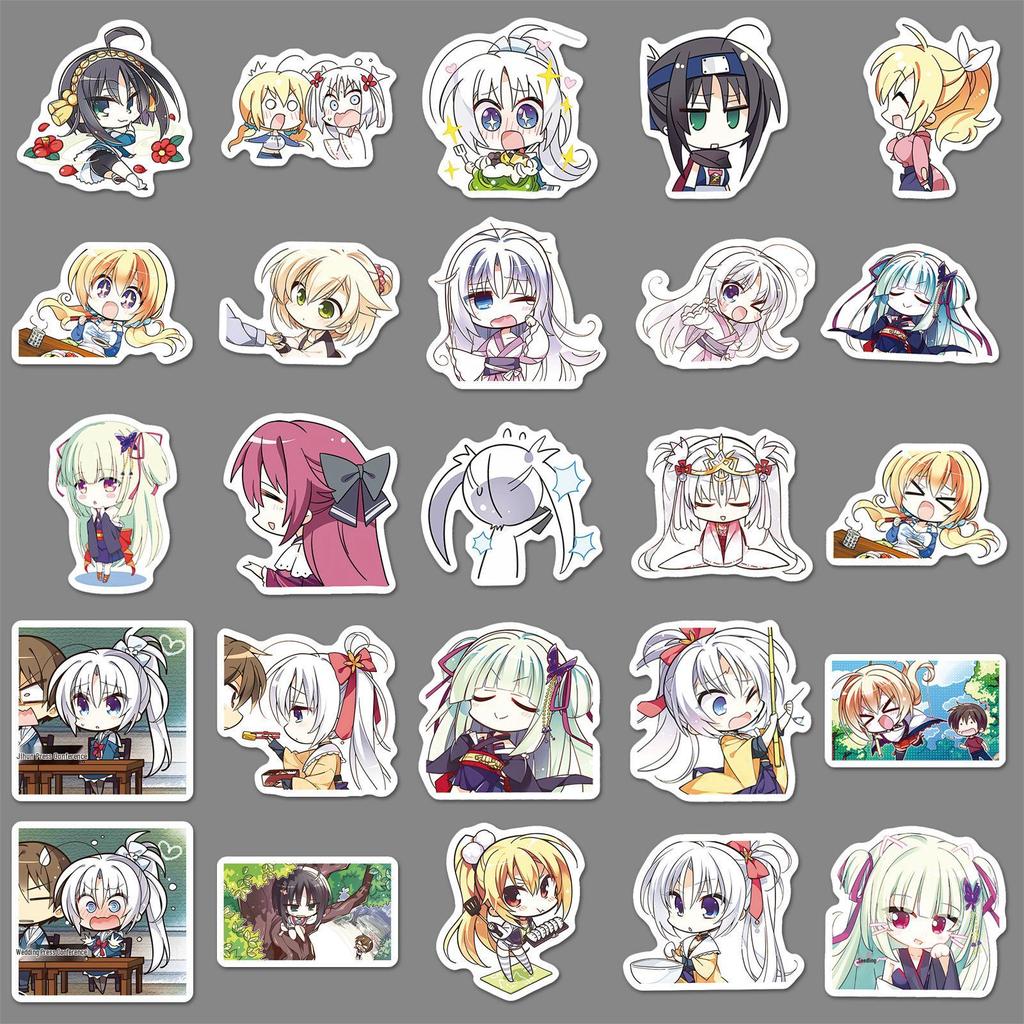 53 Sheets of Senren Manhua Cartoon Graffiti Stickers—Personalized, Creative Decoration for Journals, Notebooks, and Games