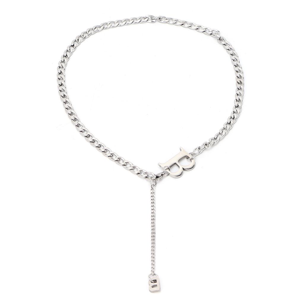 Titanium Steel Letter B Pendant Necklace Unisex Fashionable Necklace Jewelry Accessory