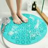 Bathroom Accessories Set: Round Non-Slip Bath Mat, Safety Shower PVC Bathroom Mat With Drain Hole, Plastic Massage Foot Pad