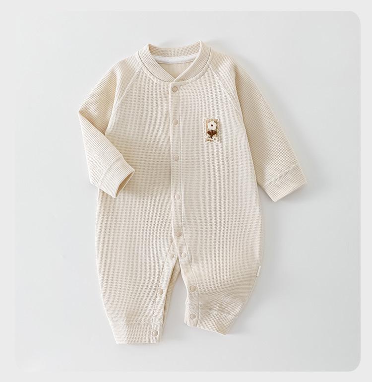 Class A Baby Waffle Long Sleeve Romper - Spring/Autumn Newborn Bodysuit