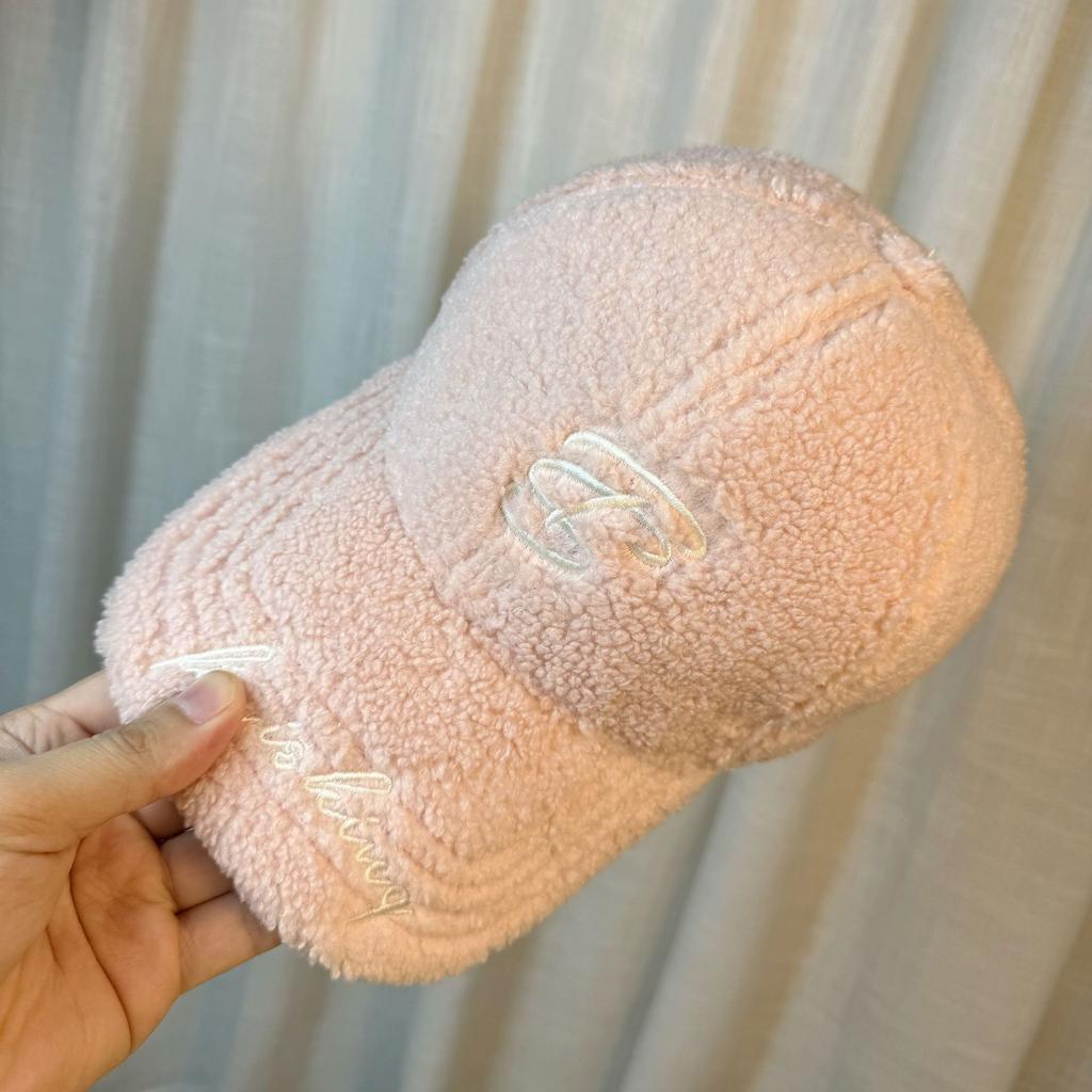 Lamb Wool Hat Women's Autumn and Winter Face Showing Small Plush Baseball Cap Plus Velvet Thickening To Keep Warm and Cold Proof Versatile Peaked Cap