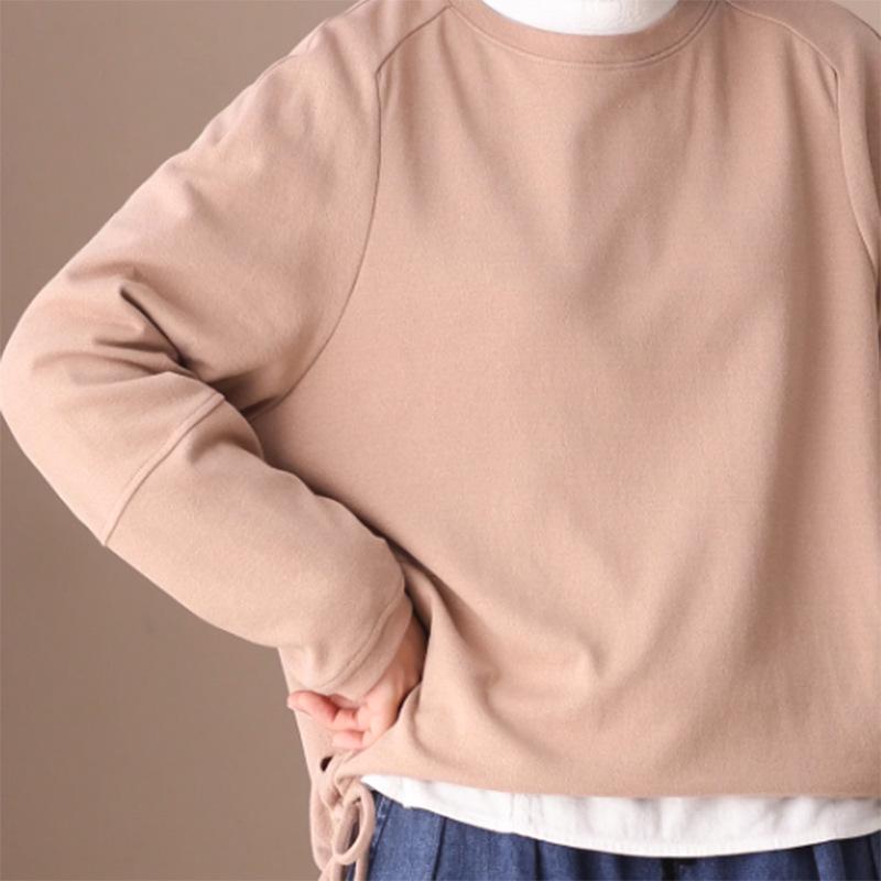 Women's Multicolor Artistic Pullover Hoodie - Autumn Japanese Style, Lace-up Drawstring, Round Neck, Long Sleeve, Loose Fit