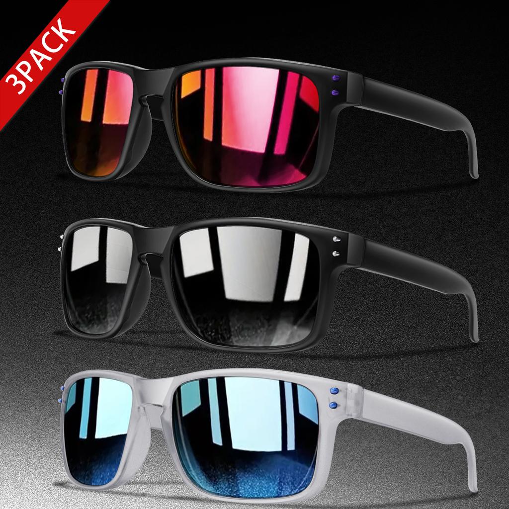 3 Pares Gafas de Sol Polarizadas UV400 Hombre Mujer Deportes Mtb Bicicleta Aire Libre Pesca Running Senderismo Ciclismo Gafas a Prueba de Viento