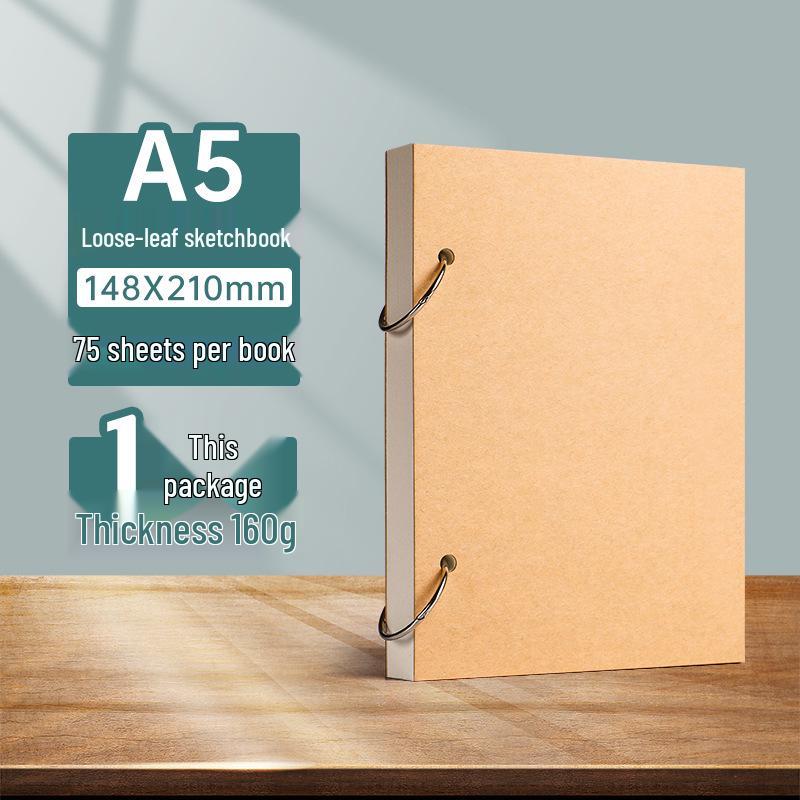 Szkicownik A5 na spirali dla uczniów szkół podstawowych - Kompaktowy, gruby, w twardej oprawie, poziomy