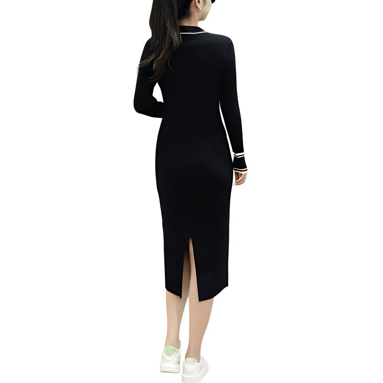 Fila Heritage Fashion Simple Comfortable Midi Long Sleeve Dress Women Dresses Legendary-Blue F51W448301A-NV