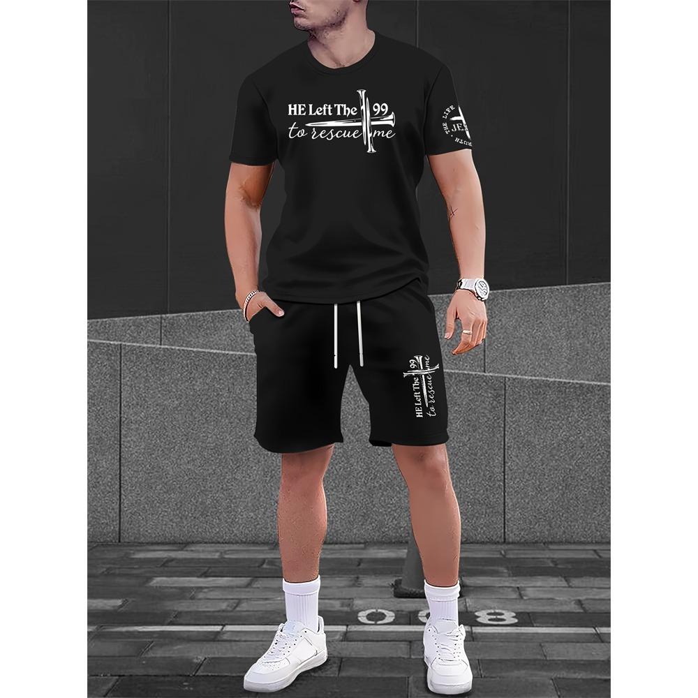 Neue Mode 3D Lustiger Druck Herren Anzug Übergroß Kurzarm Shorts Zweiteiler Herren Sportbekleidung Sommer Freizeit Reise Anzug